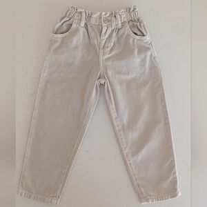 Zara | Cream Paperbag Waist Trousers